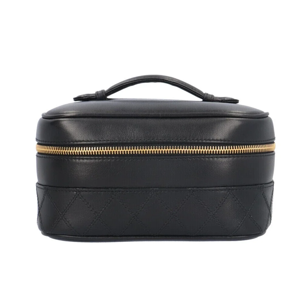 CHANEL Black Leather Vanity Bag